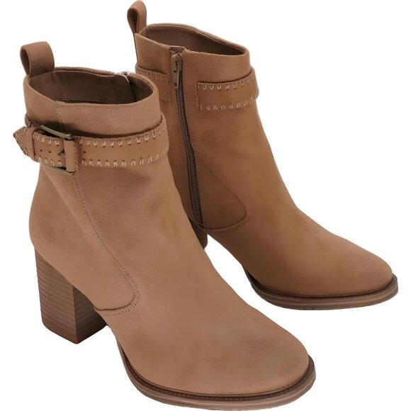 Zodiac Women's Faux Suede Buckle Ankle Boot - Latte Block Heel 7.5M - Picture 4 of 6